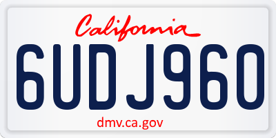 CA license plate 6UDJ960