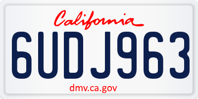 CA license plate 6UDJ963