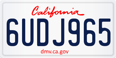 CA license plate 6UDJ965