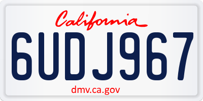 CA license plate 6UDJ967