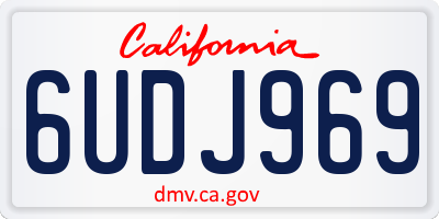 CA license plate 6UDJ969