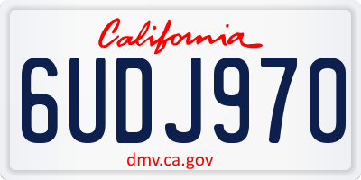 CA license plate 6UDJ970