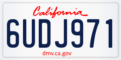 CA license plate 6UDJ971