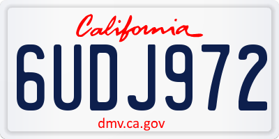 CA license plate 6UDJ972
