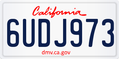CA license plate 6UDJ973