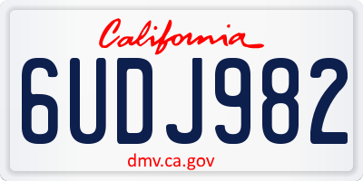 CA license plate 6UDJ982