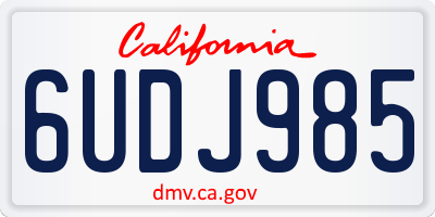CA license plate 6UDJ985