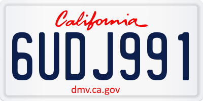 CA license plate 6UDJ991