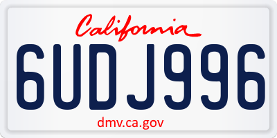 CA license plate 6UDJ996