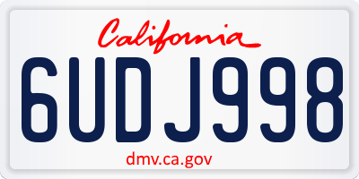 CA license plate 6UDJ998