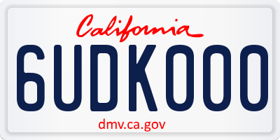 CA license plate 6UDK000