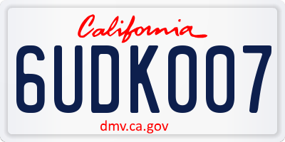 CA license plate 6UDK007