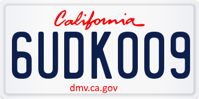 CA license plate 6UDK009
