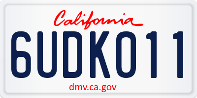 CA license plate 6UDK011