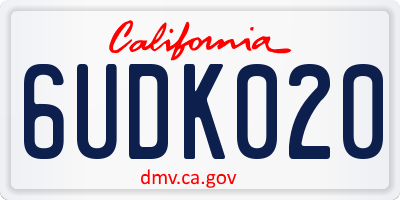 CA license plate 6UDK020