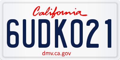 CA license plate 6UDK021
