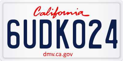 CA license plate 6UDK024