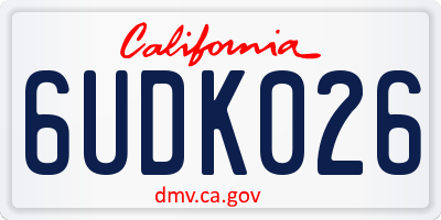CA license plate 6UDK026