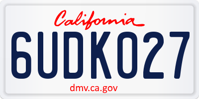 CA license plate 6UDK027