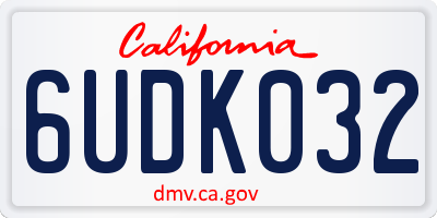 CA license plate 6UDK032