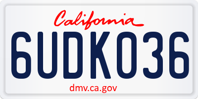 CA license plate 6UDK036