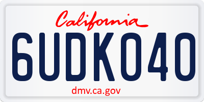 CA license plate 6UDK040