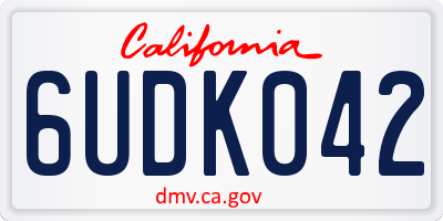 CA license plate 6UDK042
