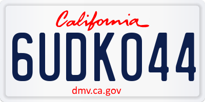 CA license plate 6UDK044