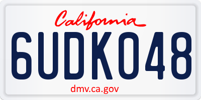 CA license plate 6UDK048