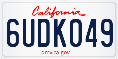 CA license plate 6UDK049