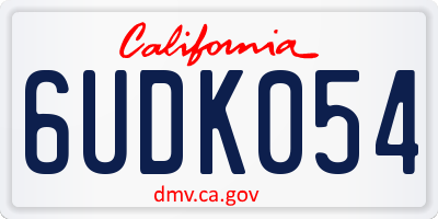 CA license plate 6UDK054