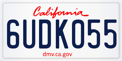 CA license plate 6UDK055