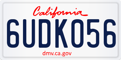 CA license plate 6UDK056