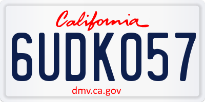 CA license plate 6UDK057