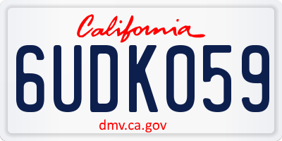 CA license plate 6UDK059