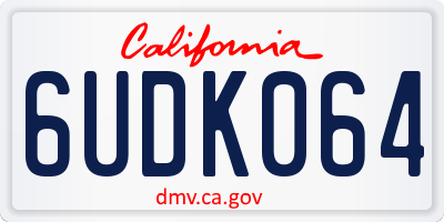 CA license plate 6UDK064