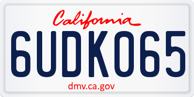 CA license plate 6UDK065