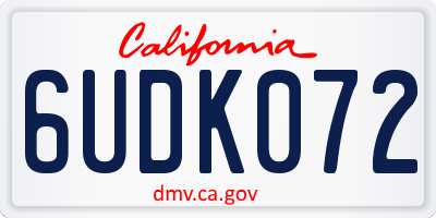 CA license plate 6UDK072