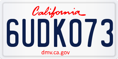 CA license plate 6UDK073