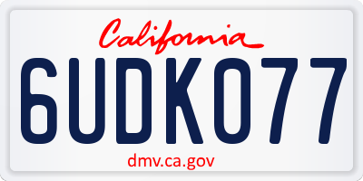 CA license plate 6UDK077