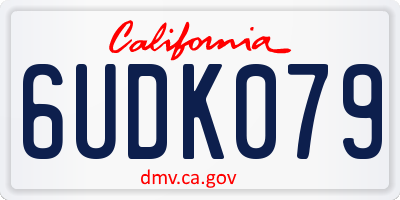 CA license plate 6UDK079