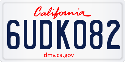 CA license plate 6UDK082
