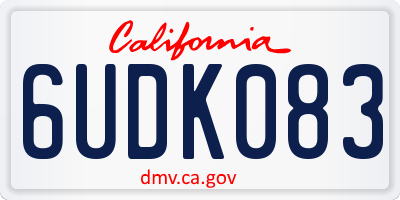 CA license plate 6UDK083