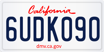 CA license plate 6UDK090