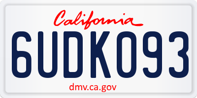 CA license plate 6UDK093
