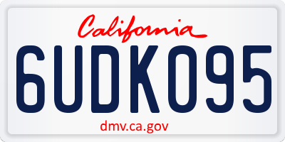 CA license plate 6UDK095