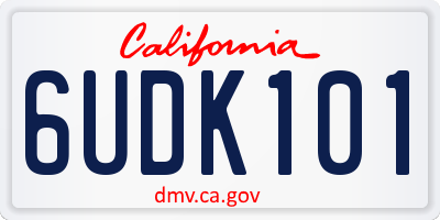 CA license plate 6UDK101