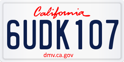CA license plate 6UDK107