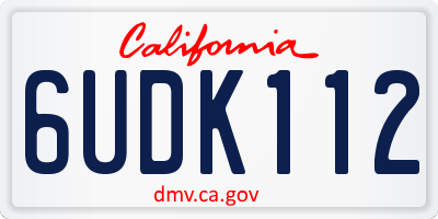CA license plate 6UDK112