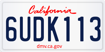 CA license plate 6UDK113